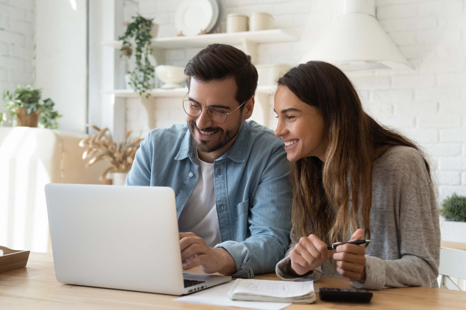 couple looking at laptop