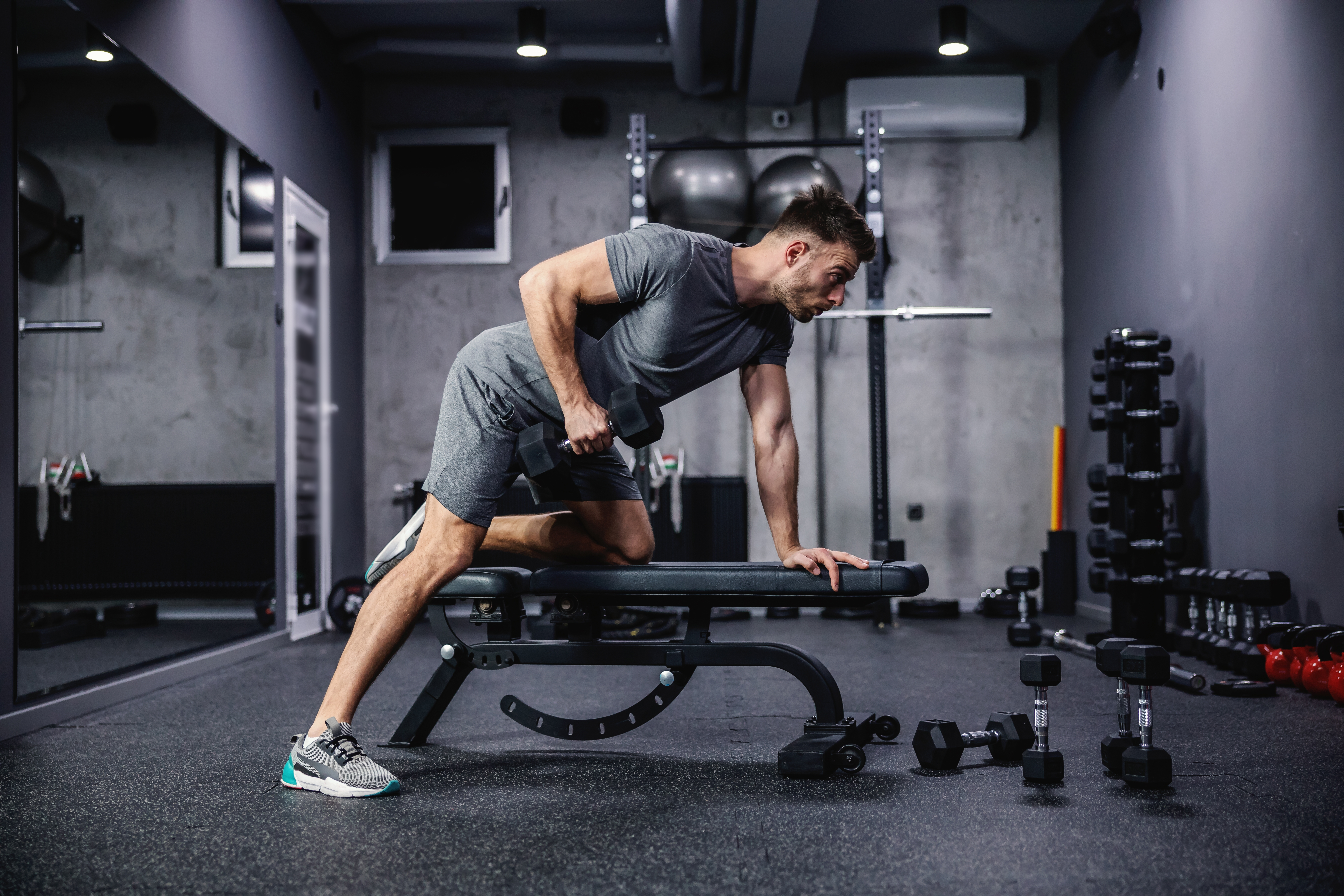 man boxing with weights