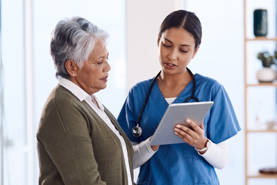 doctor and female patient discussing sex hormones